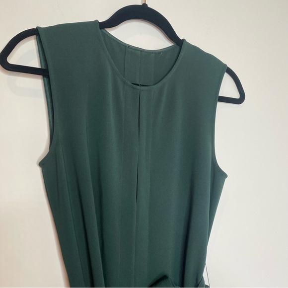 Theory Desza Admiral Crepe Dress in Hunter Green - Picture 4 of 10